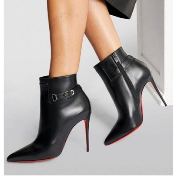 Lock So Kate Leather Red Sole Booties - Picture 5 of 13